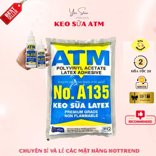 Keo Sữa Latex ATM No.A135 Loại Tốt Dùng Dán Giấy, Sàn Gỗ, Dán Đồ Handmade, Làm Slam, Dán Đồ Chơi